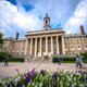 August 31, 2017: Students and adults walk in front of the Old Main building, on the campus of Penn State University, in State College, Pennsylvania.